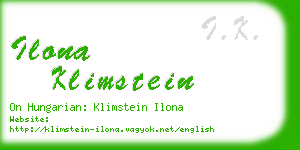 ilona klimstein business card